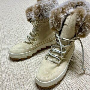 Sperry Top Sider Leather Women's Bootie with Faux Fur - NWOT - Size 7
